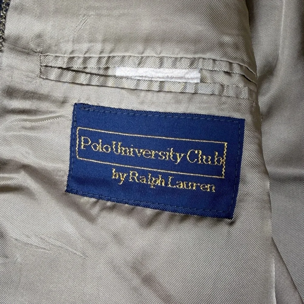 Vintage 90s Polo University Club Sport Coat Men's 42 R Houndstooth Windowpane